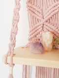 Blush Pink Macrame Shelf