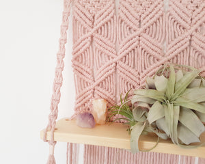 Blush Pink Macrame Shelf