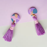 Pink and purple terrazzo earrings