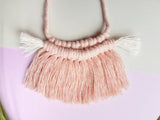 Blush Pink macrame necklace