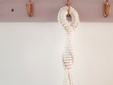 Macrame hanging planter with copper beads